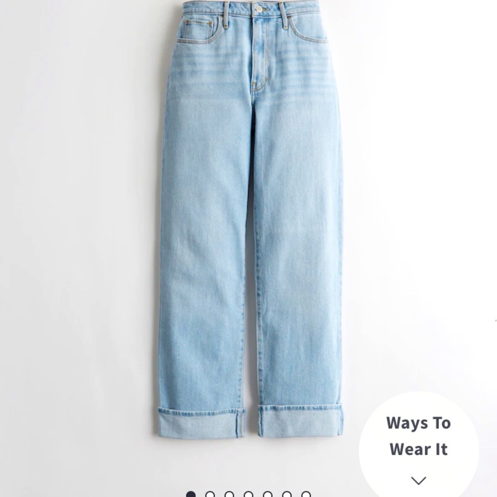Hollister Ultra High-Rise Light Wash Dad Jeans- Size 0R